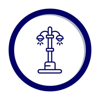 sokak ışığı çizgi simgesi, vektör illüstrasyonu