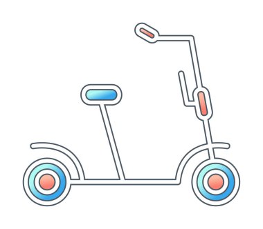 Scooter simgesi vektör illüstrasyonunu tekmele