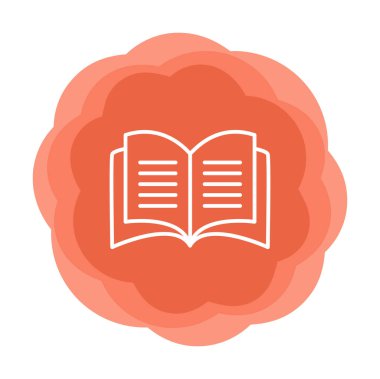 Basit Açık Kitap simgesi, vektör illüstrasyonu