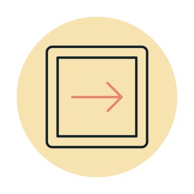 Sağ Ok simgesi, vektör illüstrasyonu basit tasarım