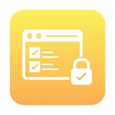 Basit güvenli veri simgesi, vektör illüstrasyonu