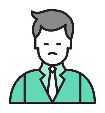 Basit Restoran Yöneticisi simgesi, vektör illüstrasyonu