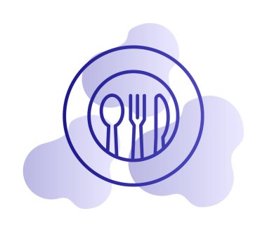 Modern çatal bıçak simgelerinin vektör çizimi                