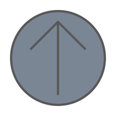 Yukarı ok simgesi, vektör illüstrasyonu, arayüz için düz tasarım 