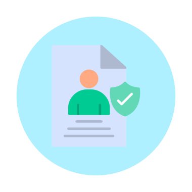 Veri güvenlik simgesi vektör illüstrasyonuna sahip kullanıcı