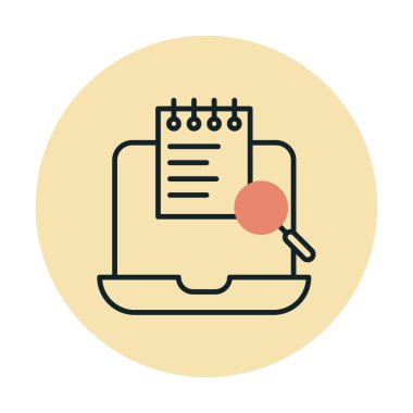 Laptop Çalışma Araması Basit satır, özet vektör ögeleri