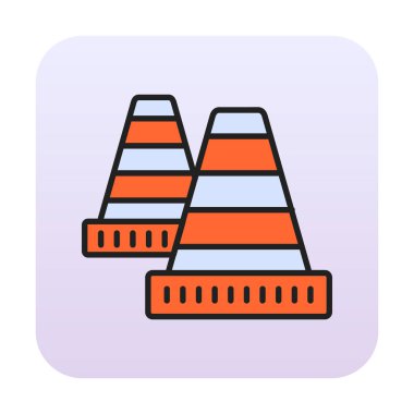 Trafik konisi simgesi vektör çizimi 