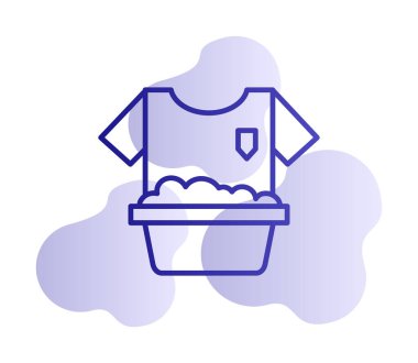 Çamaşır yıkama simgesi, vektör illüstrasyonu