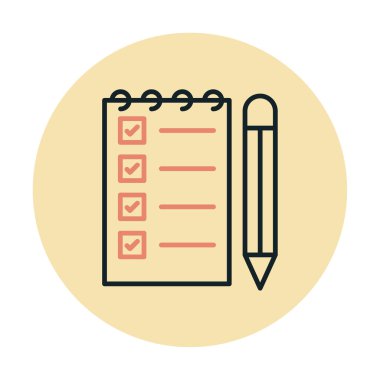 Not Defteri Yazma Web simgesi vektör çizimi