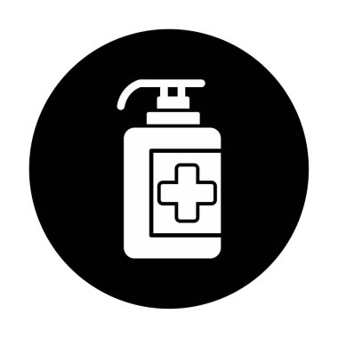 Bir dezenfektan şişesinin basit bir çizimi