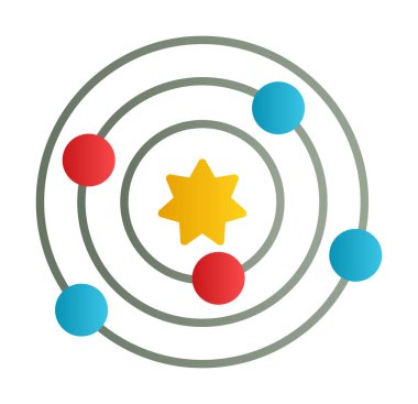 Güneş sistemi. Gezegenler Güneş 'in etrafında döner.