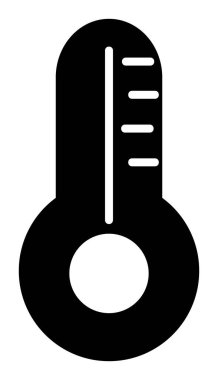 düz termometre simgesi düz biçim vektör çizimi  