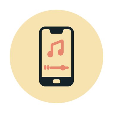 Mobil Müzik Oynatıcı ikon vektör illüstrasyonu