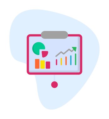 Beyaz arkaplan üzerinde sunum vektörü illüstrasyonunu çalıştır
