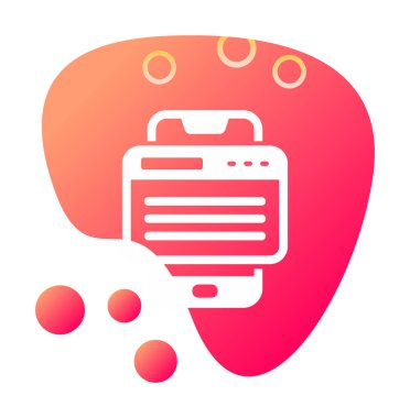 Basit Akıllı Telefon Tarayıcı simgesi, vektör illüstrasyonu