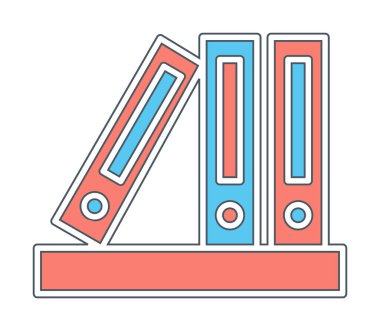 klasörler düz simge, vektör illüstrasyonu 