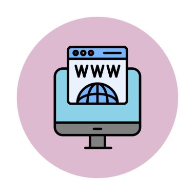 Alan Adı Kayıt Web simgesi vektör illüstrasyonu