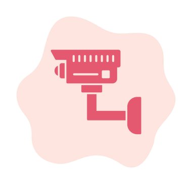 Basit bir CCTV kamera simgesi, vektör illüstrasyonu