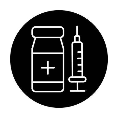 Basit Aşı Simgesi, vektör illüstrasyonu