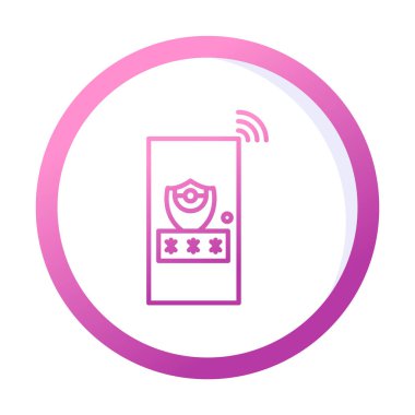 Ev Koruma konsepti parola simgesi, kablosuz ağ, vektör illüstrasyonu