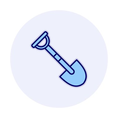 Bahçe küreği ikonu. Kürek karikatür simgesinin vektör çizimi                 