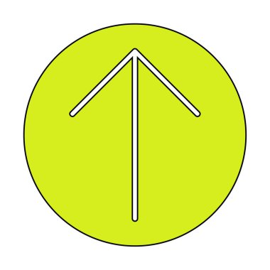 Yukarı ok simgesi, vektör illüstrasyonu, arayüz için düz tasarım 