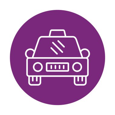 Basit taksi arabası simgesi, vektör illüstrasyonu