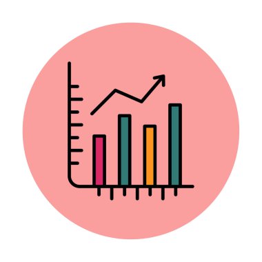 Hisse senetleri büyüyor. Web simgesi basit illüstrasyon