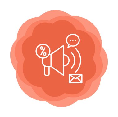 Megafon vektör illüstrasyonlu tanıtım konsepti simgesi