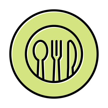 Modern çatal bıçak simgelerinin vektör çizimi                