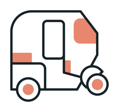 Tuk Tuk simge vektör illüstrasyonu