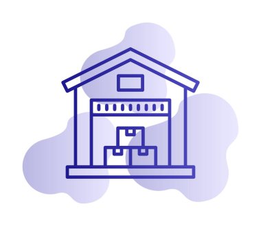 Web için depo vektör simgesinin basit illüstrasyonu