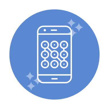 Mobil güvenlik, akıllı telefon ikonu. vektör illüstrasyonu