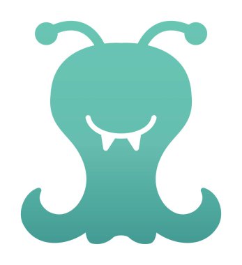 Sevimli uzaylı karakter Vektör illüstrasyonu