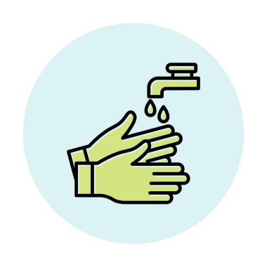 Basit El Yıkama simgesi, vektör illüstrasyonu