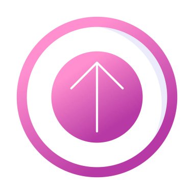 Yukarı ok simgesi, vektör illüstrasyonu, arayüz için düz tasarım 