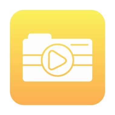 Video kamera. Web simgesi basit illüstrasyon 