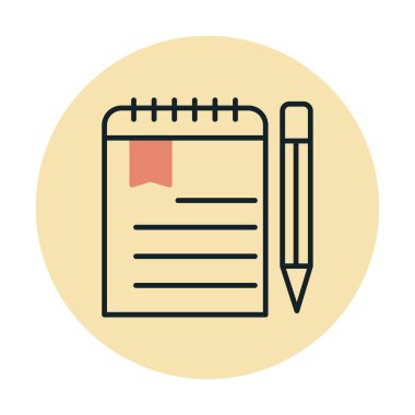 not defteri simgesi soyut arkaplan vektöründe izole edildi