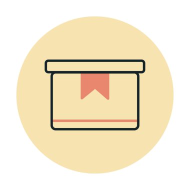 Teslimat kutusu simgesi, vektör illüstrasyonu basit tasarım