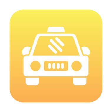 Basit taksi arabası simgesi, vektör illüstrasyonu