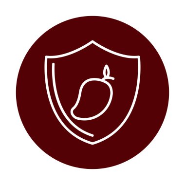Shield 'in mango meyveli vektör çizimi   