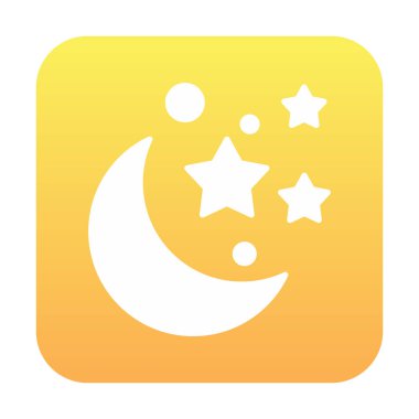 Ay ve yıldızlar. Web simgesi basit illüstrasyon