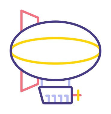 zeplin simgesi, beyaz arkaplanda izole edilmiş düz stil zeplin