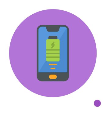 Basit Kablosuz Şarj simgesi, vektör illüstrasyonu