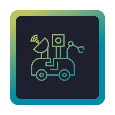 Ay Gezgini simgesi, vektör illüstrasyonu