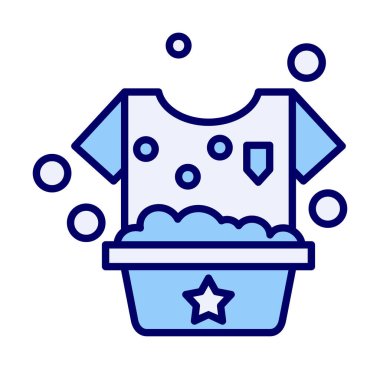 Çamaşır yıkama simgesi, vektör illüstrasyonu