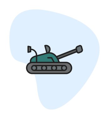 askeri tank simgesi, vektör illüstrasyonu 
