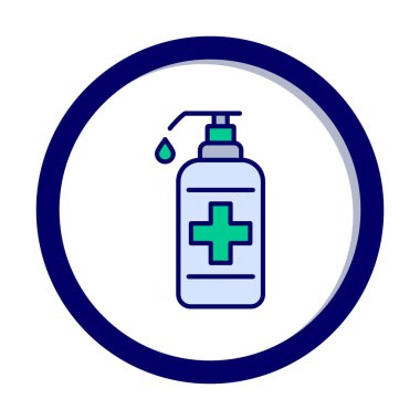 Bir dezenfektan şişesinin basit bir çizimi