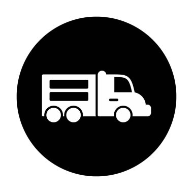 Web ve mobil uygulama tasarımınız için kamyon simgesi vektörü, dağıtım kamyonu logosu konsepti