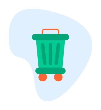 Çöp kutusu web simgesi, vektör illüstrasyonu